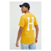 Bavlnené tričko HUF oranžová farba, s potlačou