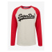 Červeno-biele pánske tričko s potlačou Superdry