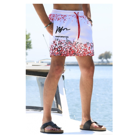 Madmext Red Printed Swim Shorts with Pocket 5782