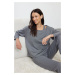 Trendyol Grey Melange 3-Pack Cotton Knitted Pajama Set