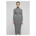 Women's ribbed turtleneck dress gray