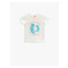 Koton Short Sleeve T-Shirt with a Seahorse Print Crew Neck