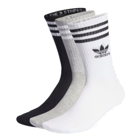 Ponožky ADIDAS ORIGINALS 3 PACK-CREW SOCK-WHITE MGREYH BLACK