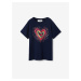 Tmavomodré dievčenské tričko Desigual Heart