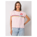 Light pink cotton T-shirt with print