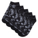 Bandana Pattern No Show Socks 5-Pack black