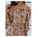 Béžové šaty s motívom kvetín EY1686