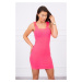 Ruffle dress on straps pink neon