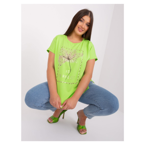 Light green blouse with large print