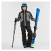 Detská lyžiarska bunda 900 hrejivá a nepremokavá sivo-čierna