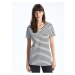 LC Waikiki V-Neck Striped Short Sleeve Women's T-Shirt