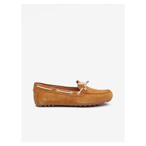 Hnedé dámske semišové mokasíny Geox Leelyan