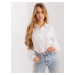 White classic shirt with ruffles on the sleeves
