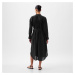 Šaty GAP Longsleeve Linen Maxi Dress Black