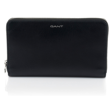 TAŠKA GANT UNISEX. LEATHER WALLET BAG BLACK