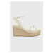 Sandále Calvin Klein WEDGE 50HH W/HW - JQ dámske, béžová farba, na kline, HW0HW01490
