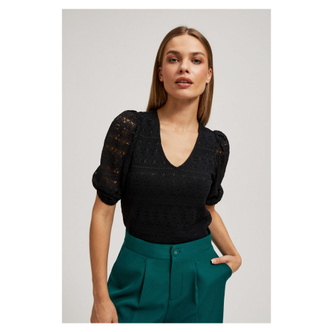 Lace blouse with puff sleeves Moodo
