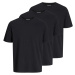 Jack&Jones 3 PACK - pánske tričko JACUNDER Stan dard Fit 12248076 Black XL