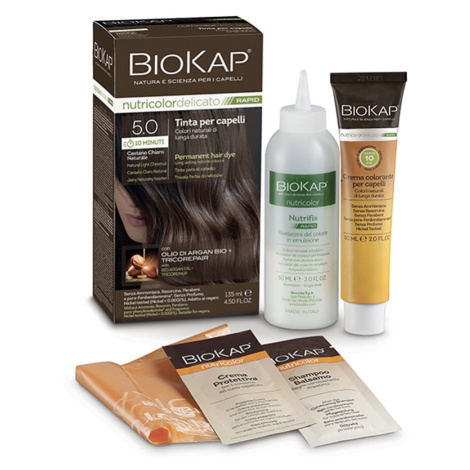 BIOKAP Nutricolor Delicato RAPID Farba na vlasy Prirodzený svetlý gaštan 5.0 - BIOKAP