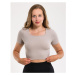 Vilgain Seamless Ribbed Crop Tee – shell