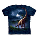 Detské batikované tričko The Mountain Brachiosaurus - modré