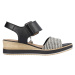 REMONTE Remienkové sandále  čierna / biela