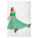 Dámska sukňa dlhá SD-1154 - Rue Paris zeleno-bílá