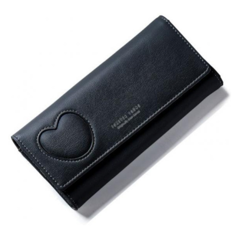 Dámska elegantná peňaženka so srdcom v čiernej farbe