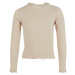 Girls' ribbed long-sleeved T-shirt beige