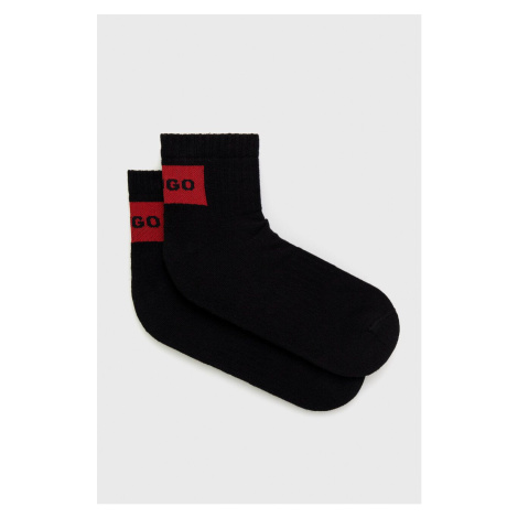 Ponožky HUGO 2-pak pánske, čierna farba Hugo Boss