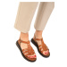 Soho Tan Women's Genuine Leather Sandals 19139