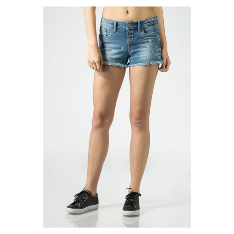 Tommy Jeans Krátke nohavice - TOMMY HILFIGER THDW DENIM SHORTS LISDST modré