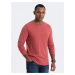 Ombre Men's wash longsleeve with a round neckline - brick-red