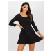 Basic black flowing minidress with pockets