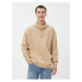 Koton Oversize Sweatshirt Shawl Collar Kangaroo Pocket Laced Raised