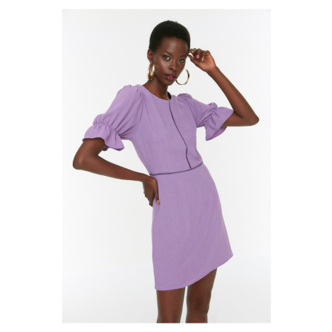 Trendyol fialové mačacie schodisko tkané šaty