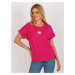 Everyday fuchsia blouse with rhinestone application