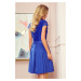 Modré elegantné šaty s čipkovaným topom LARA 242-3