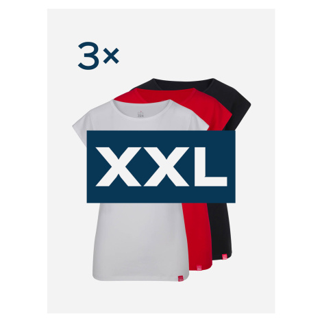 Triplepack dámských triček ALTA - čierna, biela, červená - XXL