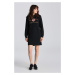 MIKINOVÉ ŠATY GANT ARCHIVE SHIELD HOODIE DRESS BLACK