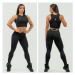 NEBBIA - Fitness crop top s vysokou podporou 842 (black-gold) - NEBBIA