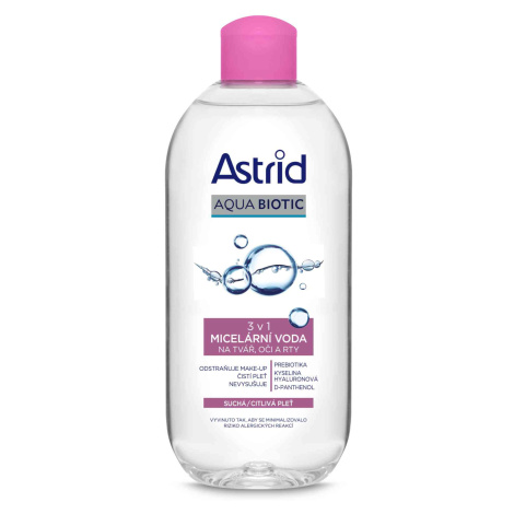 ASTRID AQUA BIOTIC Micelárna voda 3v1 pre suchú a citlivú pleť 400 ml