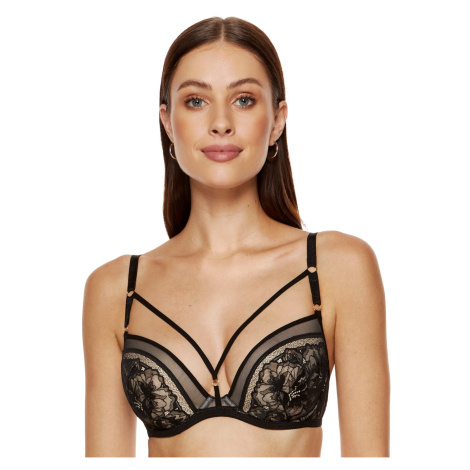 Gorteks Gwen plunge push-up bra with decorative straps