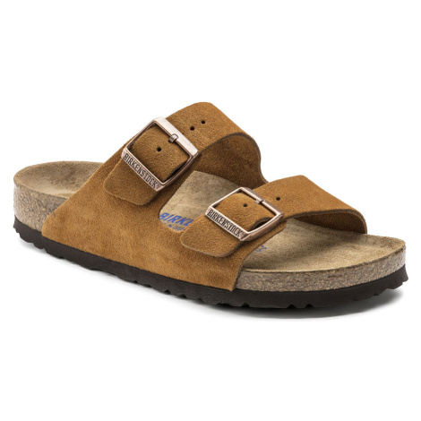 Birkenstock Arizona Soft Footbed Suede Leather Mink Narrow Fit