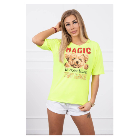 Blouse with print Magic yellow neon