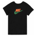 Nike Sportswear Tričko  čierna / neónovo zelená / svetlooranžová