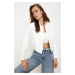 Trendyol Ecru Crop Thin Bomber Jacket