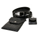 Croco synthetic leather strap with black/silver sheath