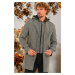 PLT8401 DEWBERRY MEN'S COAT-LIGHT DIAGONAL GREY