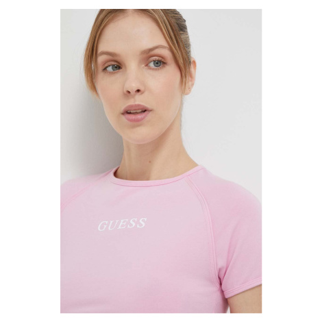 Tričko Guess ALINE dámsky, ružová farba, V3RP16 KABR0
